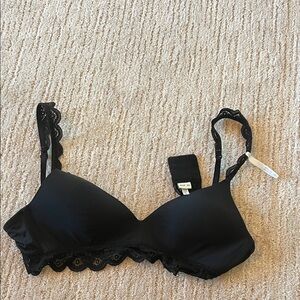 Aerie Black Lace Detail Bra